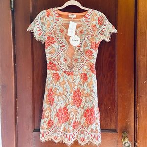 Last First Kiss Peach/Blue Dress